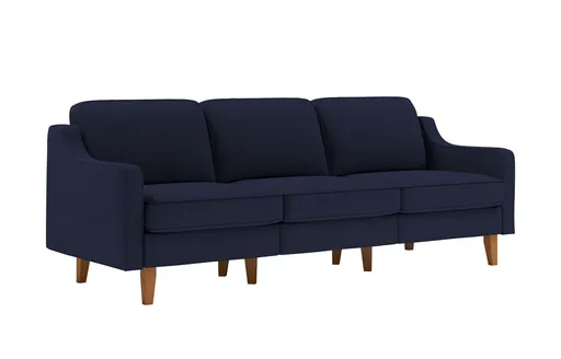 Canapea 3 locuri, Atelier del Sofa, 918CMF1180, Otel, Albastru noapte / Nuc