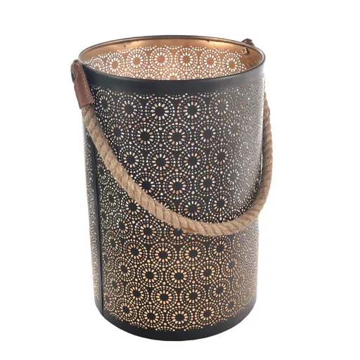 In Decor Sfeșnic metalic Dot negru, 25 x 25 x 35cm, L