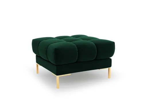 Taburet, Mamaia, Micadoni Home, GL, 60x60x41 cm, catifea, verde bottle