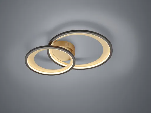 Plafoniera Granada, TRIO, 59x43x8.5 cm, 29W, 1x SMD, metal, negru mat/auriu