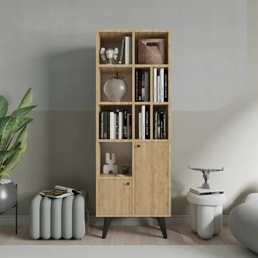 Corp biblioteca, Hanah Home, Kiato, 60x170x30 cm, Stejar
