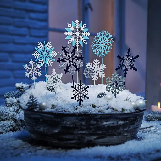 Decor de grădină Flori de gheață, set 10 buc.
