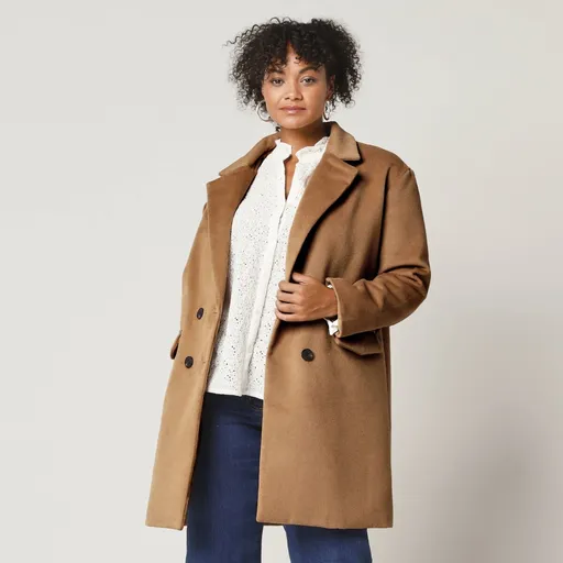 Palton cu guler de costum și închidere la două rânduri de nasturi