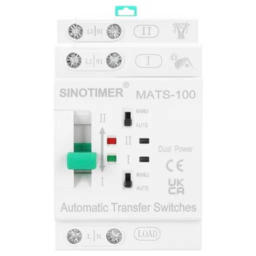 Comutator de transfer automat, PV, ATS Sinotimer, AC, 2 Poli Monofazic, 63A MATS-100 2P 63PV