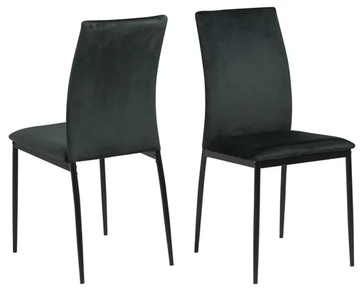 Scaun Demina, Actona, 43.5x53x92 cm, catifea/otel, verde inchis