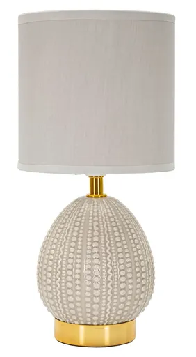 Lampa de masa Flavi, Mauro Ferretti, 1 x E14, 40W, 15x30.5 cm, ceramica/fier/textil, gri