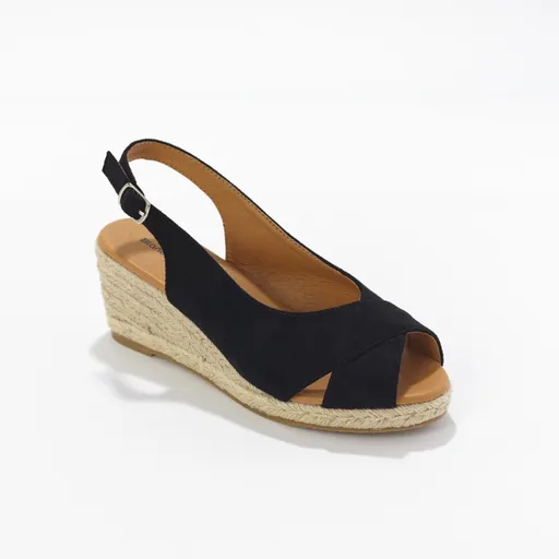 Sandale cu vârf deschis, toc cu pană