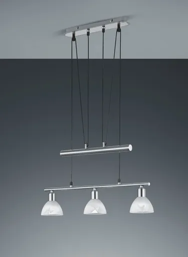 Lustra Levisto, TRIO, 60.5x11x160 cm, 4.9W, 3x E14, metal, nichel mat/alb