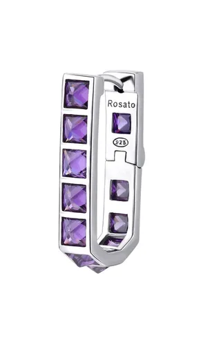 Rosato Cercel single modern din argint cu zirconii Cubica RZCU86