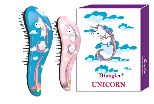 Dtangler Set cadou perie de păr Unicorn