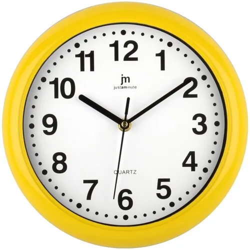 Ceas de perete Lowell 00710Y, diam. 25 cm, galben