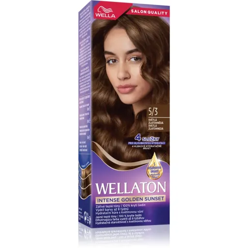 Wella Wellaton Intense Golden Sunset Culoare permanenta pentru par cu ulei de argan 5/3 Light Golden Brown 1 buc