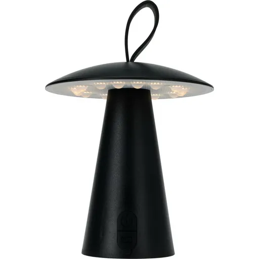 Lampa de masă portabilă cu LED Boise de exterior, negru,, USB, 15 x 17 cm, plastic, negru