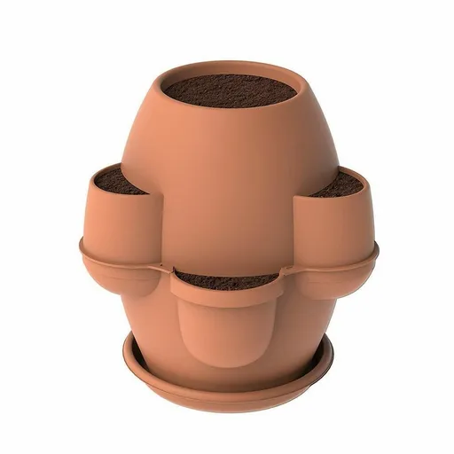 Ghiveci de grădină cu suport Bama Oasi teracota, 70 x 80 x 70 cm, portocaliu