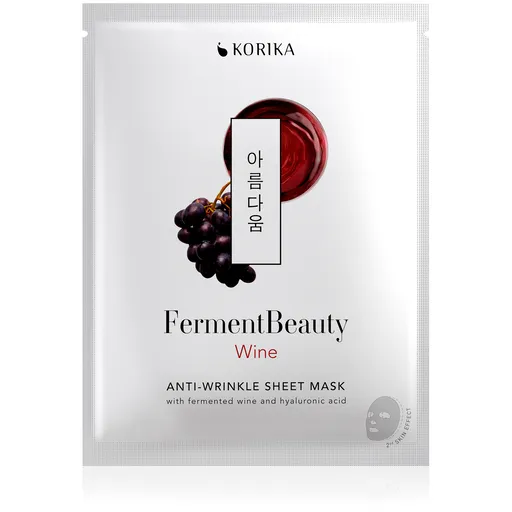 KORIKA Mască de pânză anti-îmbătrânire FermentBeauty Wine (Anti-Wrinkle Sheet Mask) 20 g