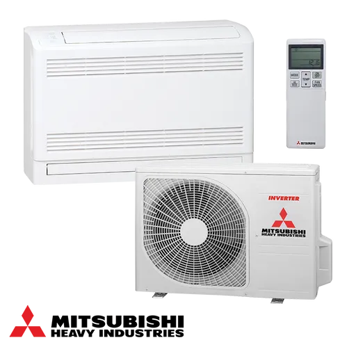 Aparat de aer conditionat inverter pentru podea Mitsubishi Heavy Industries SRF35ZS-W + SRC35ZS-W, 12000 BTU, 28 m², A++, R-32, Alb