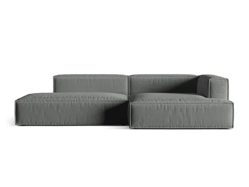 Coltar modular dreapta 4 locuri, Nuria-215, Micadoni Home, 312x147x72 cm, tesatura structurata chenille, gri