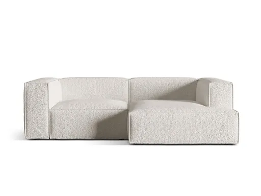 Coltar modular dreapta 3 locuri, Nuria-260, Micadoni Home, 252x147x72 cm, tesatura boucle, gri bej melange