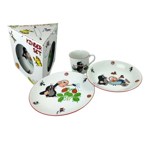 Set de masă pentru copii din 3 piese Thun, Cârtițagrădinarul