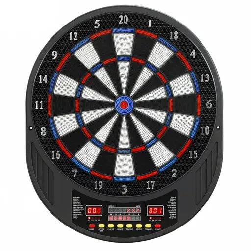 SPORTNOW Dartboard electronic pentru 1-8 jucători, afișaj LCD, 6 seturi de săgeți, multicolor | Aosom Romania