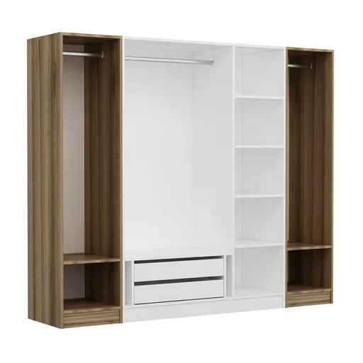 Dulap pentru haine, Hanah Home, Kale, 225x190x52 cm, Alb