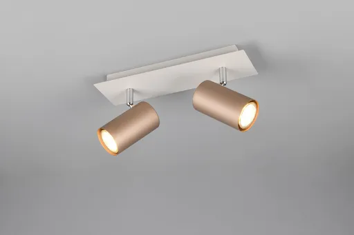 Plafoniera Marley, TRIO, 30x9x15 cm, 35W, 2x GU10, metal, alb/bronz