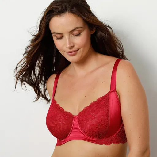 Sutien micșorant din satin și dantelă, cu arcuri