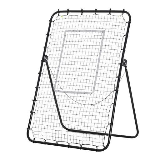 Plasa de fotbal Rebounder pliabila cu Ținta, Înaltime si Unghiuri reglabile, Metal si PE, 123x73x178.5cm, Negru HOMCOM | Aosom Romania
