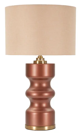 Lampa de masa Rosenthal -H, Mauro Ferretti,  1 x E27, 40W, 40.5x69.5 cm, sticla/fier/textil, maro/auriu