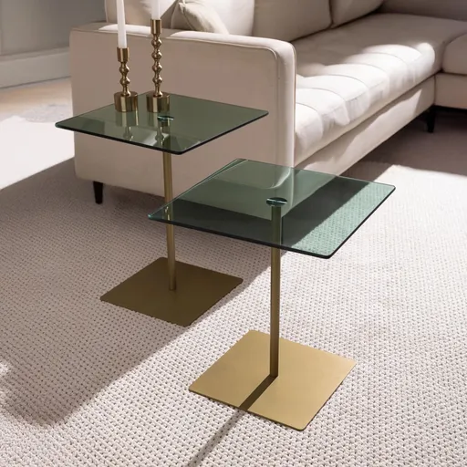 Set masute de cafea, Hanah Home, Elegante 2, Aur/Verde