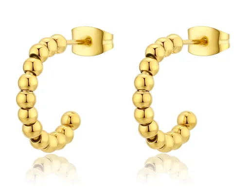S'Agapõ Cercei rotunzi din oțel, placați cu aur, Chunky SHK38
