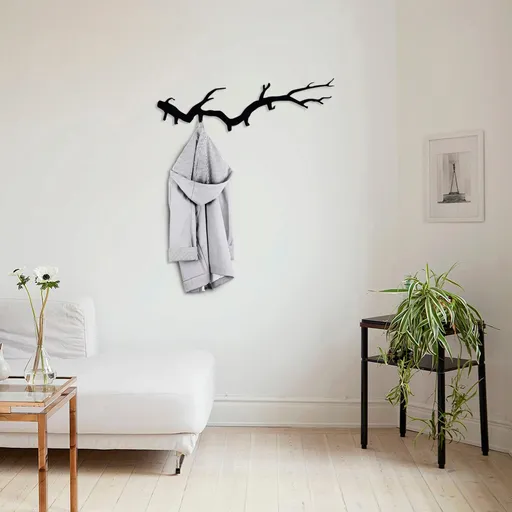 Cuier de perete, Bough, Dimensiune: 87 x 22 cm, Negru