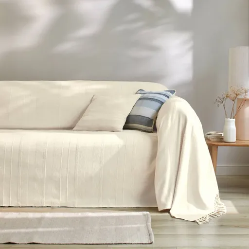 Colecție de cuverturi și fețe de pernă țesute manual, în culori uni