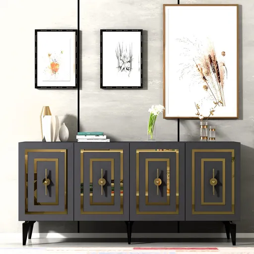 Consola, Hanah Home, Viola, 150x79x40 cm, Antracit