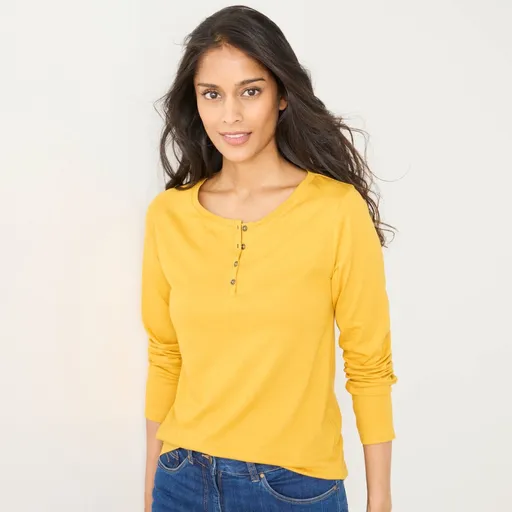 Tricou cu mânecă lungă și guler tunică