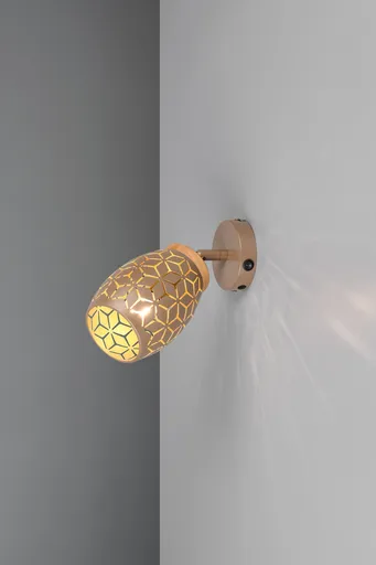 Aplica de perete Bidar, RL, 12x10 cm, 10W, 1x E14, metal, aramiu