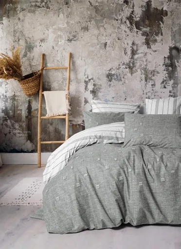 Lenjerie de pat dubla, L'essentiel Maison, Patara, Gri