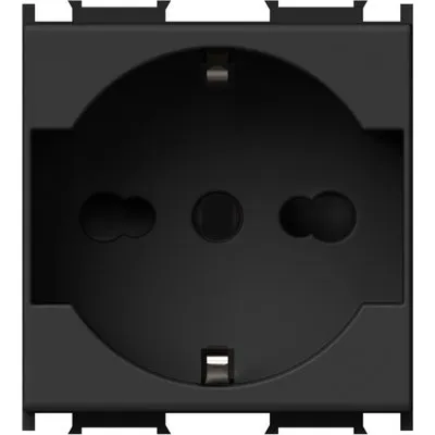 Modul Priza SCHUKO st. italian 1P 16A ST IP20 Negru, TEM Modul TEM-VM31SB-U