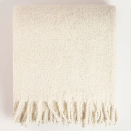 Patura Tain, Homla, 150x200 cm, poliester/lana, ecru