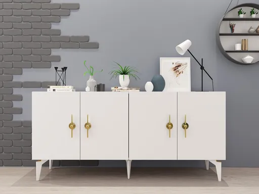 Consola, Hanah Home, Zenit, 150x79x40 cm, Alb