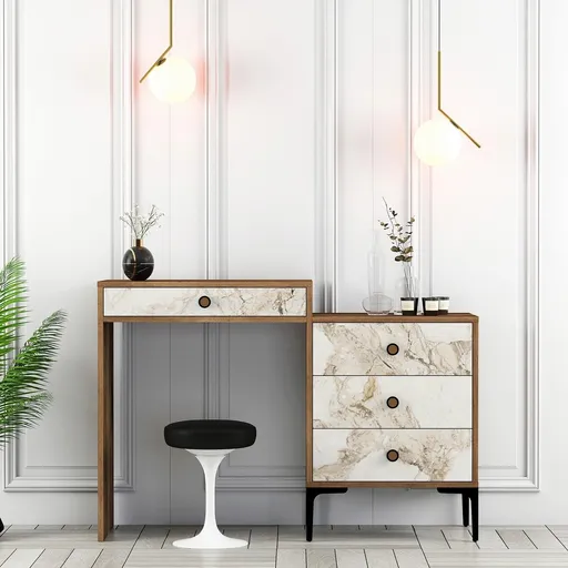 Masa de machiaj, Hanah Home, Lizbon 552, Nuc/Alb