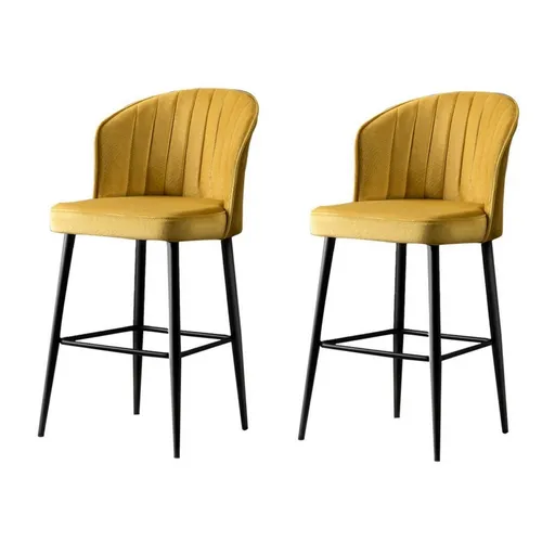 Set de scaune de bar Rubi Yellow and Black, 2 buc., 2 buc.