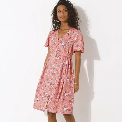 Rochie cu buton imprimat