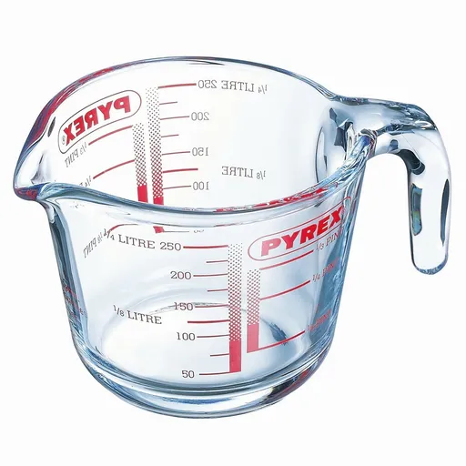 Pyrex Pahar gradat din sticlă 0,25 l, 9 x 8 cm, 250 ml