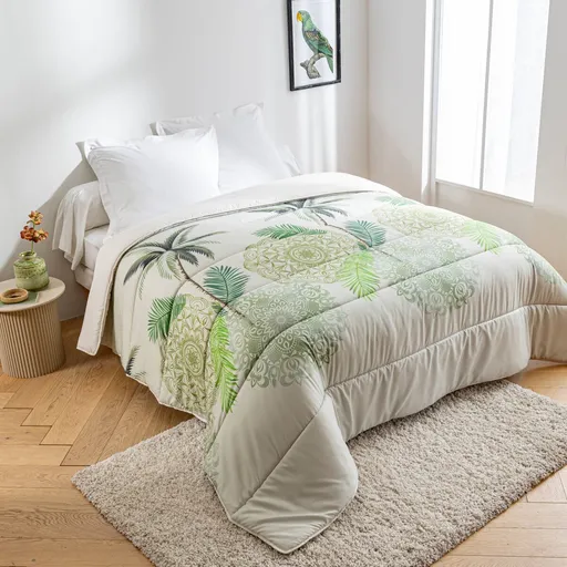 Pătură din microfibră cu imprimeu de frunze tropicale 200g/m2