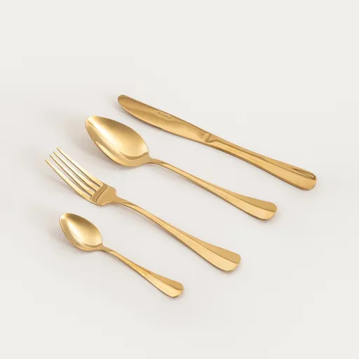 Set tacamuri 16 piese Aurc, Homla, inox, auriu