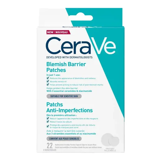 CeraVe Plasturi hidrocoloizi pentru imperfecțiuni ale pielii (Blemish Barrier Patches) 22 buc