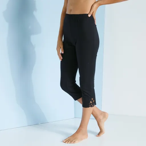 Jambiere 3/4 cu macramé și talie elastică