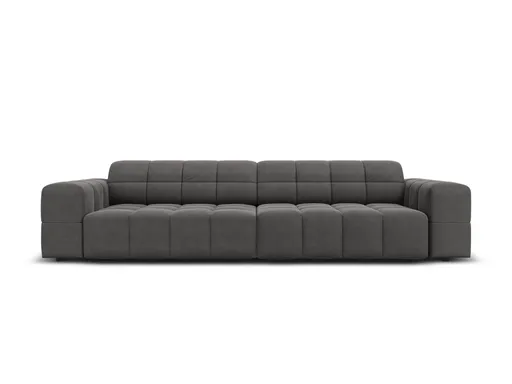 Canapea 4 locuri, Jennifer-51, Micadoni Home, 244x102x70 cm, catifea, gri