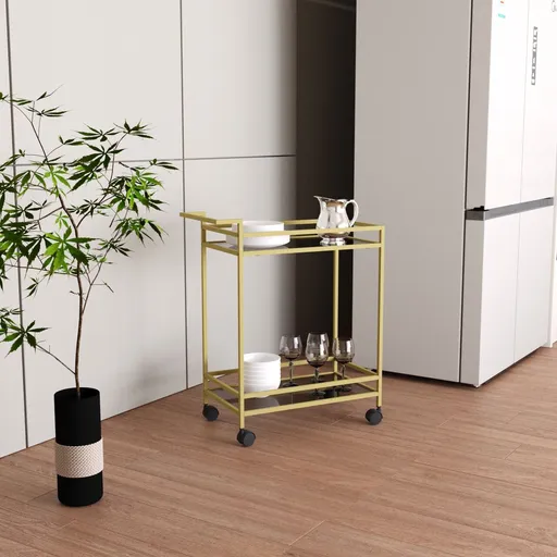 Masă de servire, Hanah Home, Vortex, 60x80x35 cm, Auriu